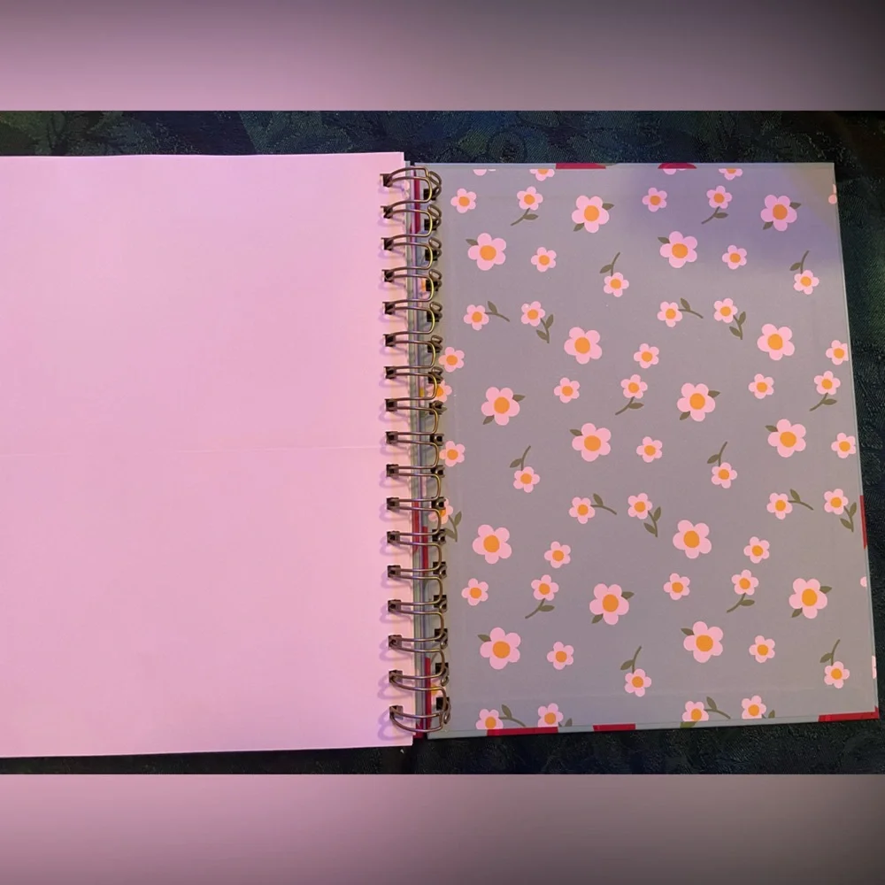 🍓Hardcover 2026 Organizational Spiral Planner, Blue with Strawberries & Flowers